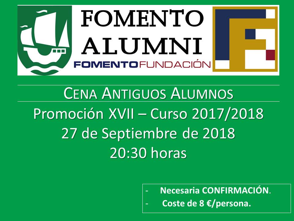 Cena promoción Alumni 2017/2018